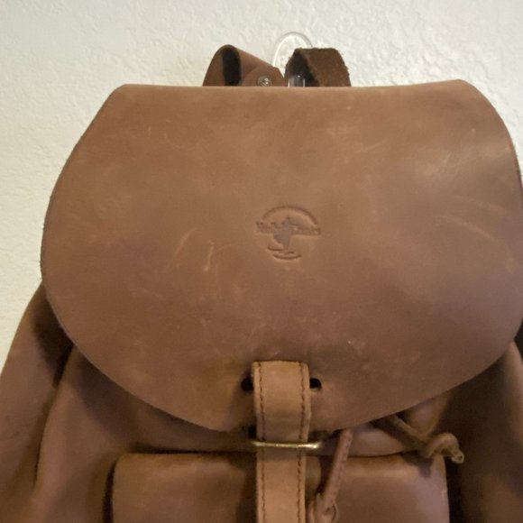 Rare Marlboro Classics Leather Backpack with front pocket and back zipper main image 6